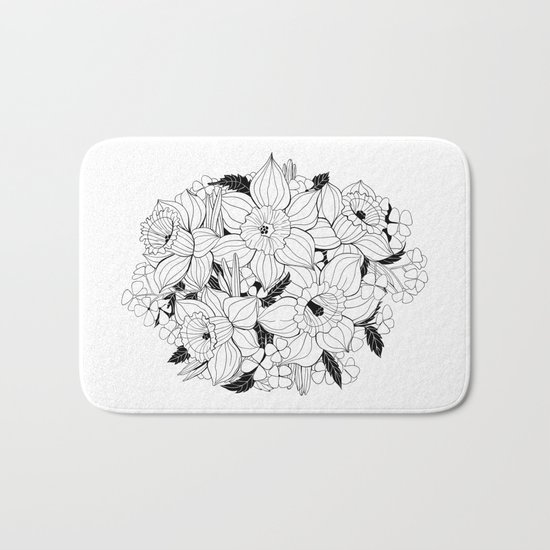 Daffodil bouquet Bath Mat