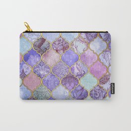 Royal Purple, Mauve & Indigo Decorative Moroccan Tile Pattern Carry-All Pouch