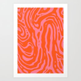 Pink and Red Marble Twirl Art Print