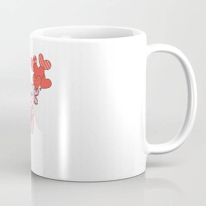 Axolotl For Valentine's Day Cute Animals With Coffee Mug