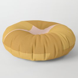Mustard Yellow Mid-Century Modern Semi-Circles Arches Floor Pillow