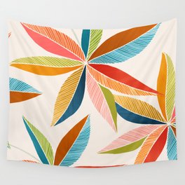 Multicolorful Leaf Design Wall Tapestry