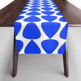 Plectrum Mini Geometric Minimalist Pattern in Electric Blue and White Table Runner