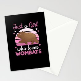 Just A Girl Who Loves Wombats - Cute Wombat Stationery Card