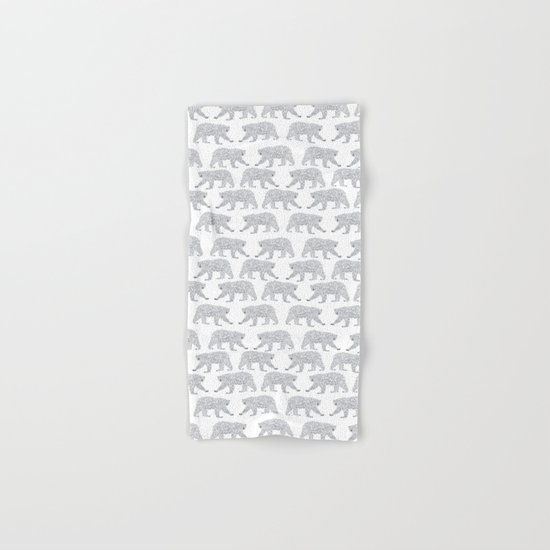 Polar Bears geometric trendy kids bear pattern print for boy or girl gender neutral Hand & Bath Towel