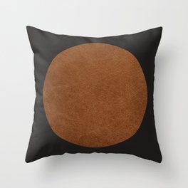Scandinavian Modern Black Leather Print Throw Pillow