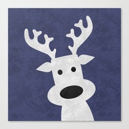 Christmas reindeer blue marble Canvas Print