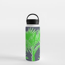 Tropical Palms Kelly Green on Navy Water Bottle