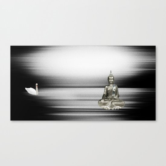 Buddha with swan Canvas Print