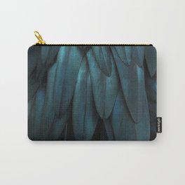 DARK FEATHERS Carry-All Pouch | Feather, Curated, Scandi, Jewelcolors, Industrial, Bird, Green, Pattern, Nordic, Minimal 