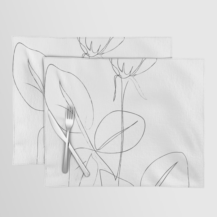 Minimal Line Drawing 4 Placemat by dada22 Society6