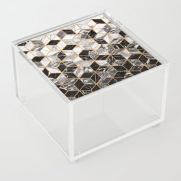 Marble Cubes - Black and White Acrylic Box