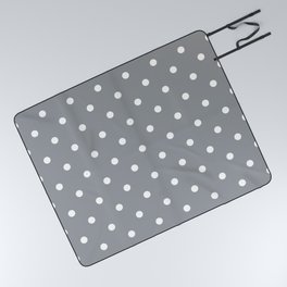 Steely Gray - polka 6 Picnic Blanket