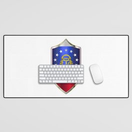 Georgia State Flag On A Crusader Style Shield Desk Mat