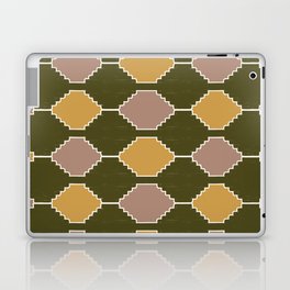 Retro Hygge Tribal Checker Pattern in Green Laptop Skin