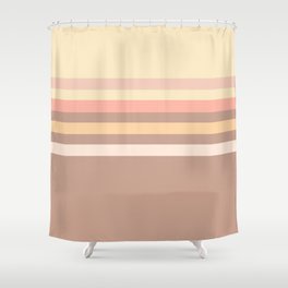 Taina - Nude Retro Stripes Colourful Art Design  Shower Curtain