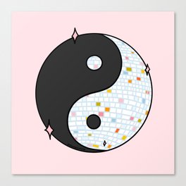 Yin Yang Disco Ball Canvas Print