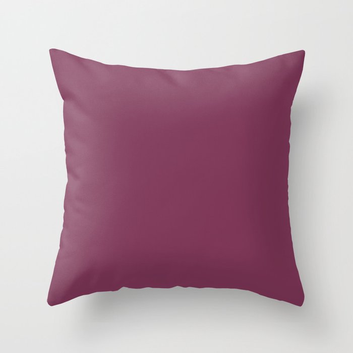 Deep Dark Jam Purple - Red Solid Color Pairs To Sherwin Williams Framboise SW 6566 Throw Pillow