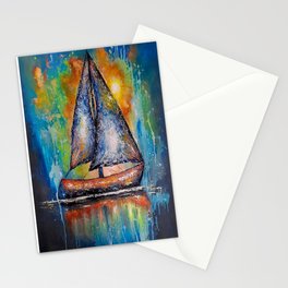 Abstract Boat Stationery Card