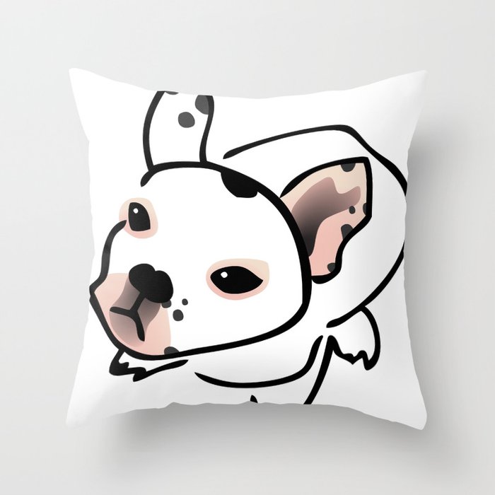 French Bulldog Pup Drawing Throw Pillow