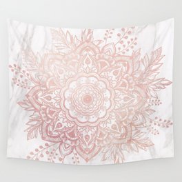 Queen Starring of Mandala-White Marble Wall Tapestry