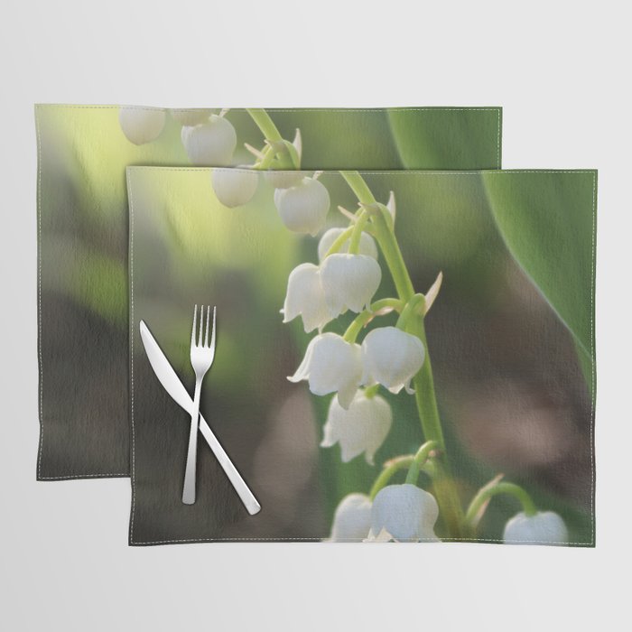 Sunlit white Lily of the Valley Placemat
