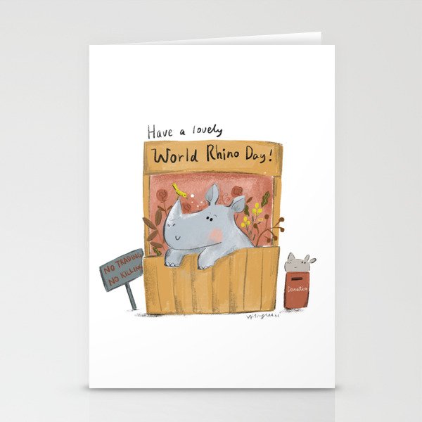 have a lovely rhino day Stationery Cards