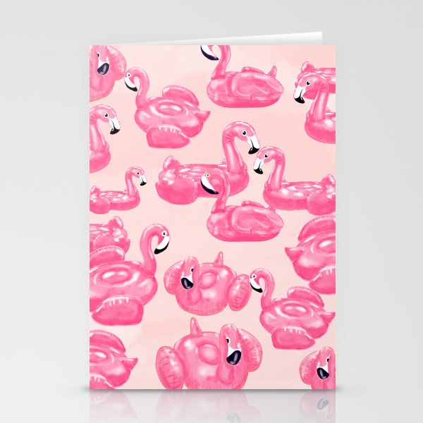 Flamingo Pool Float Stationery Cards