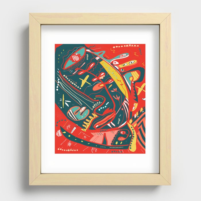 Abstract face Recessed Framed Print