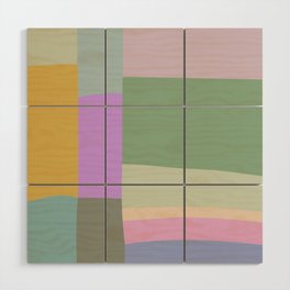 Abstract Earthy Pastel Shapes 30 Wood Wall Art