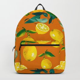 Summer, citrus ,Sicilian style ,lemon fruit pattern  Backpack