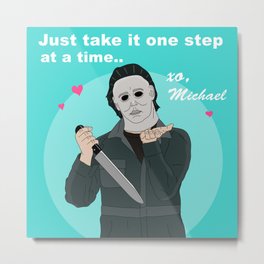Michael "One Step at a Time" Metal Print | Onestepatatime, Michael, 80Shorror, October, Killer, Halloweenmask, Drawing, Motivational, Digital, Horrormovie 