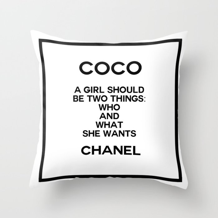 coco quote no. 5 Throw Pillow by typutopia