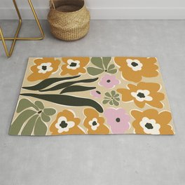 RETRO floral garden  Rug
