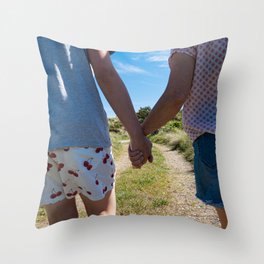 A day at the beach Throw Pillow