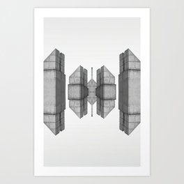 Vertical 2 symmetry, collection, black and white, bw, set Art Print