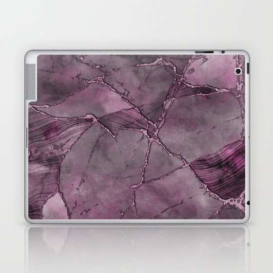 Smoke Pink Purple Marble Gemstone Luxury Laptop & iPad Skin