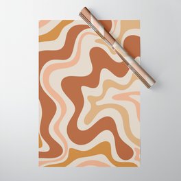 Liquid Swirl Abstract in Earth Tones Wrapping Paper