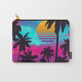 Gorgeous Crimson Sunset Synthwave Carry-All Pouch
