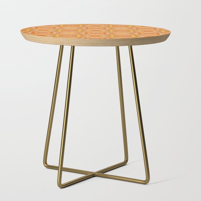 Symetric Sunburst Retro 70s Pattern Side Table