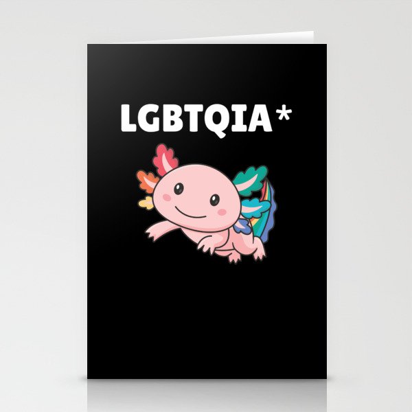Axolotl - Rainbow Flag LGBT Pride Stationery Cards
