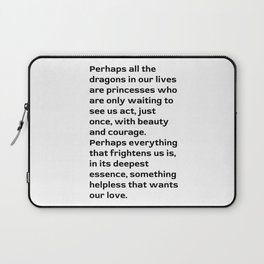 Beauty, Courage and Love - Rainer Maria Rilke Quote - Typography Print 1 Laptop Sleeve