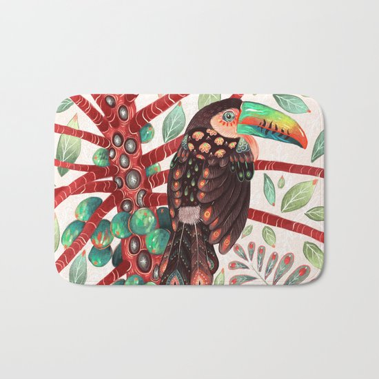 Toucan In A Fruit Tree Bath Mat