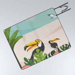 Tropical Bird Beach Picnic Blanket