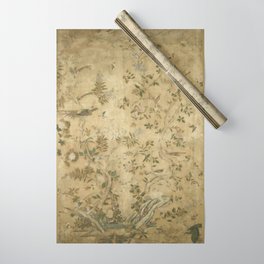 Antique 18th Century Chinoiserie Golden Garden Fresco 1740 Wrapping Paper