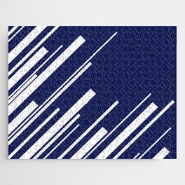 Diagonals - Blue and White Jigsaw Puzzle