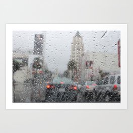 driving in the rain Art Print