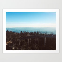 Great Smokey Mountains Art Print | Smokeys, Mountains, Woodsy, Tennessee, Adventure, Blue, Forrest, Woods, Tree, Clingman 