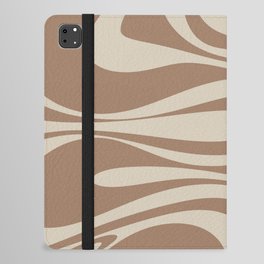 Mod Thang Retro Modern Abstract Pattern in Creamy Milk Chocolate Brown iPad Folio Case