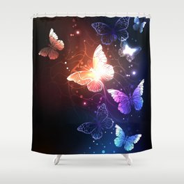 Night Butterflies Shower Curtain